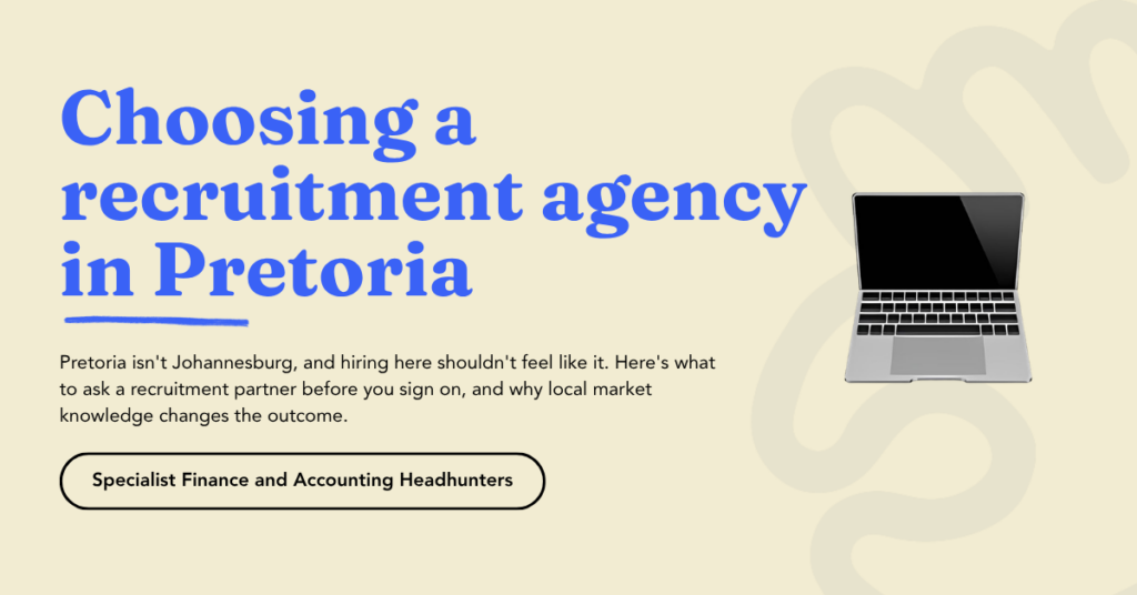 Finance candidate interviewed by a recruitment agency Pretoria employer trusts